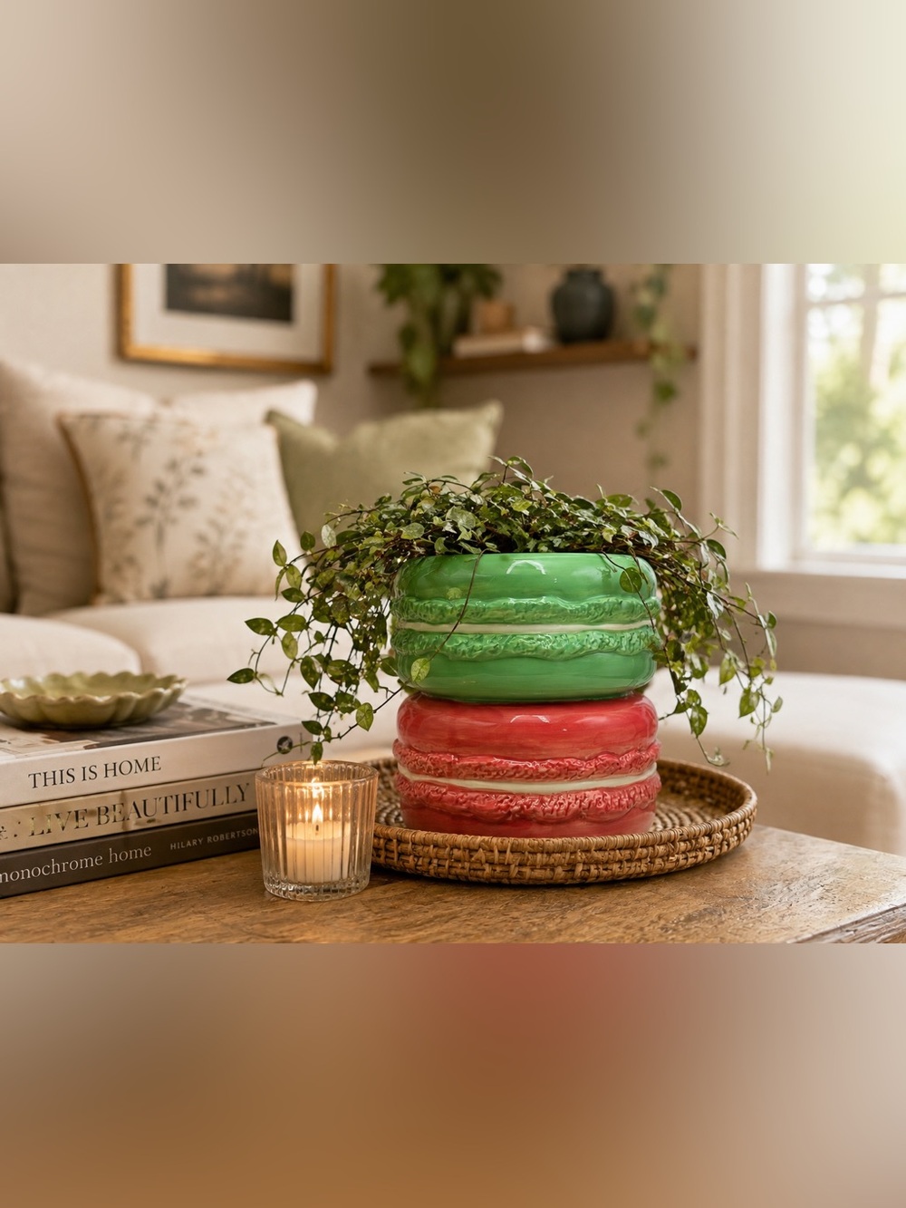 Macaron Planter Ceramic Flower Pot Decorative Succulent Pot